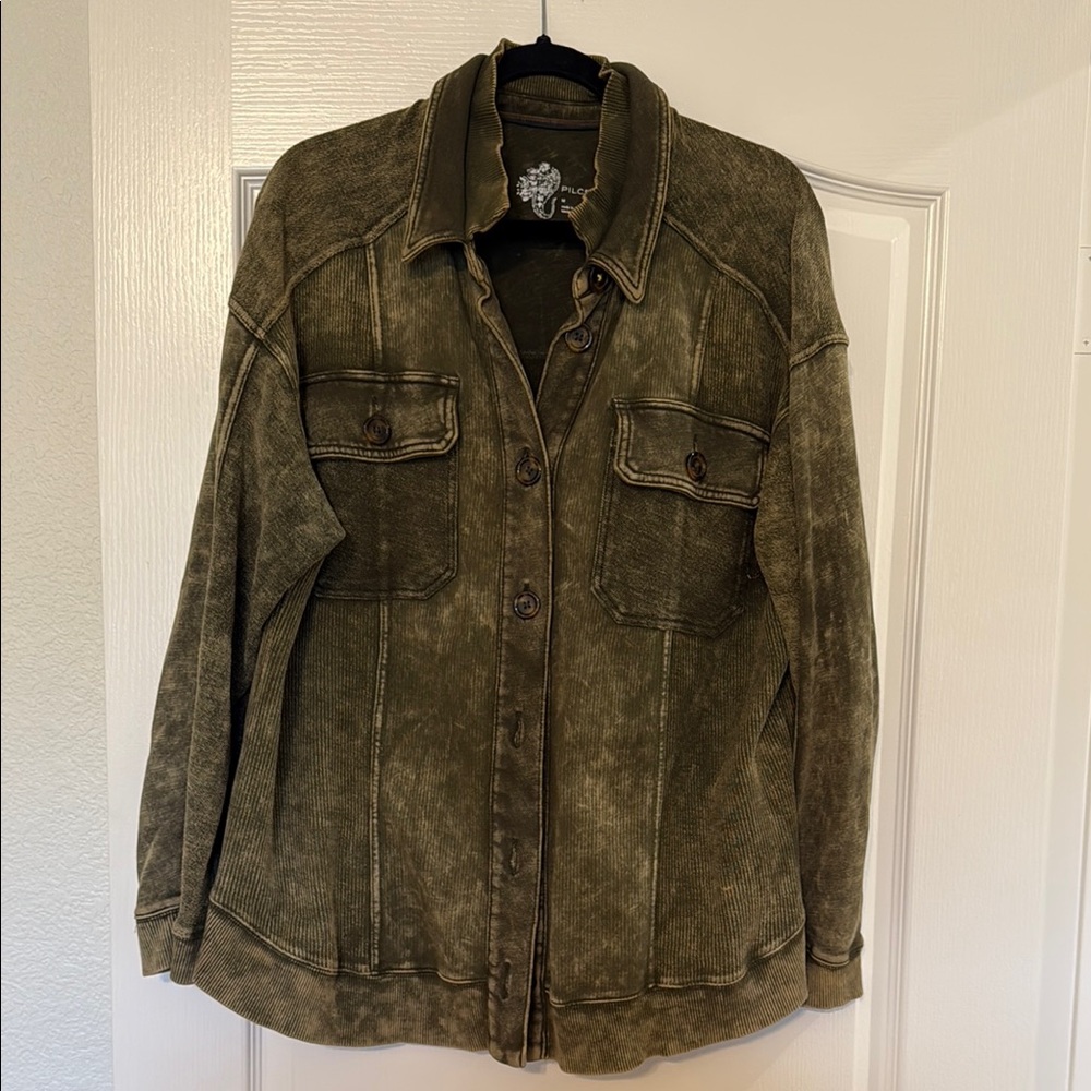 Pilcro Green Utility Jacket Corduroy Casual